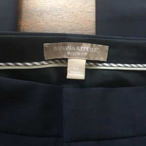 Banana Republic Navy Martin Fit Trouser Pant Sz 12